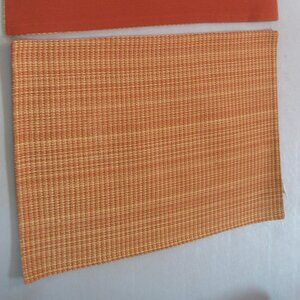 PIER 1 IMPORTS SET OF 4 MINI HARVEST CHECK COTTON WOVEN FABRIC LINED PLACE MATS